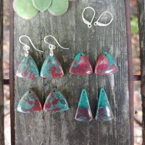 Shop Chrysocolla Earrings! Sonora Sunrise Cuprite Chrysocolla Earrings. Sonora Sunset Earrings. Sonoran Sunset Earrings. Silver Only Available | Natural genuine Chrysocolla earrings. Buy crystal jewelry, handmade handcrafted artisan jewelry for women.  Unique handmade gift ideas. #jewelry #beadedearrings #beadedjewelry #gift #shopping #handmadejewelry #fashion #style #product #earrings #affiliate #ad