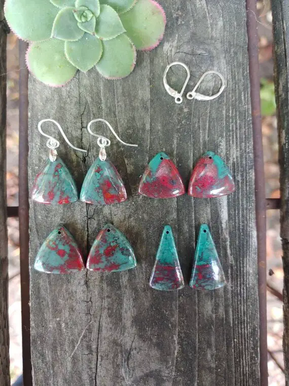 Sonora Sunrise Cuprite Chrysocolla Earrings. Sonora Sunset Earrings. Sonoran Sunset Earrings. Silver Only Available