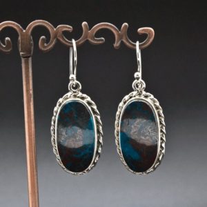Shop Chrysocolla Earrings! Sterling Silver Chrysocolla Earrings | Natural genuine Chrysocolla earrings. Buy crystal jewelry, handmade handcrafted artisan jewelry for women.  Unique handmade gift ideas. #jewelry #beadedearrings #beadedjewelry #gift #shopping #handmadejewelry #fashion #style #product #earrings #affiliate #ad