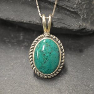 Shop Chrysocolla Pendants! Chrysocolla Pendant, Natural Chrysocolla, Large Oval Pendant, Statement Pendant, Blue Stone Pendant, Blue Pendant, Vintage Pendant, Silver | Natural genuine Chrysocolla pendants. Buy crystal jewelry, handmade handcrafted artisan jewelry for women.  Unique handmade gift ideas. #jewelry #beadedpendants #beadedjewelry #gift #shopping #handmadejewelry #fashion #style #product #pendants #affiliate #ad