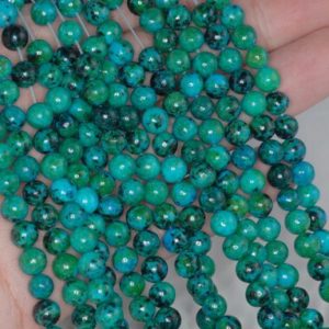 Shop Chrysocolla Beads! 6mm Turquoise Chrysocolla Gemstone Round Loose Beads 15.5 inch Full Strand (90114162-206) | Natural genuine beads Chrysocolla beads for beading and jewelry making.  #jewelry #beads #beadedjewelry #diyjewelry #jewelrymaking #beadstore #beading #affiliate #ad