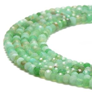 Shop Chrysoprase Faceted Beads! Natural Chrysoprase Faceted Rondelle Beads Size 3x4mm 15.5'' Strand | Natural genuine faceted Chrysoprase beads for beading and jewelry making.  #jewelry #beads #beadedjewelry #diyjewelry #jewelrymaking #beadstore #beading #affiliate #ad