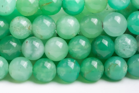 Genuine Natural Chrysoprase / Australian Jade Gemstone Beads 7mm Green Round Aaa Quality Loose Beads (123114)