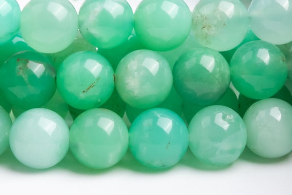 Genuine Natural Chrysoprase / Australian Jade Gemstone Beads 8-9mm Green Round Aaa Quality Loose Beads (123117)