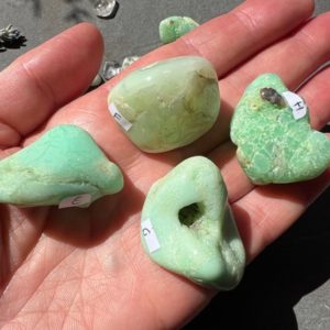 Shop Tumbled Chrysoprase Crystals & Pocket Stones! Tumbled Chrysoprase you choose | Natural genuine stones & crystals in various shapes & sizes. Buy raw cut, tumbled, or polished gemstones for making jewelry or crystal healing energy vibration raising reiki stones. #crystals #gemstones #crystalhealing #crystalsandgemstones #energyhealing #affiliate #ad