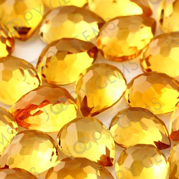 Citrine Rose Cut Pear Cabochon 7x5mm - Per Stone