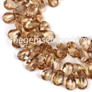 Shop Citrine Bead Shapes! Champagne Citrine SugarLoaf Pears Shape, Champagne Citrine Plain SugarLoaf Pears, Champagne Smooth Pears Shape, Champagne Wholesale Beads | Natural genuine other-shape Citrine beads for beading and jewelry making.  #jewelry #beads #beadedjewelry #diyjewelry #jewelrymaking #beadstore #beading #affiliate #ad