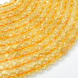 Citrine Beads, 6mm (6.7mm) Round Beads, 15 Inch, Full strand, Approx 58-63 Beads, Hole 1mm (197054007) | Natural genuine round Citrine beads for beading and jewelry making.  #jewelry #beads #beadedjewelry #diyjewelry #jewelrymaking #beadstore #beading #affiliate #ad