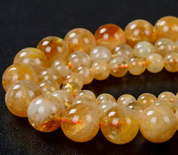 Natural Citrine Gemstone Grade Aa Round 6mm 7mm 8mm 9mm 10mm 11mm 12mm 13mm Loose Beads Bulk Lot 1,2,6,12 And 50 (d152)
