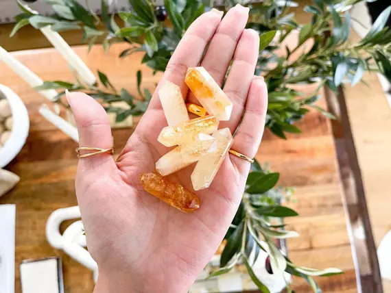 Citrine Double Terminated Point | Tumbled Crystals | Small Crystals | Citrine Crystal Points