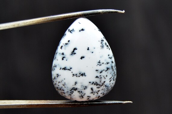 Dendritic Agate Cabochon Gemstone (26mm X 20mm X 6mm) - Natural Drop Stone