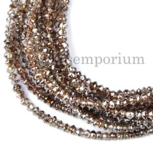 Shop Diamond Faceted Beads! AAA Quality Brown Diamond Faceted Rondelle 2-3.25mm Gemstone Beads, Brown Diamond Natural Gemstone Beads, Best Quality Diamond Beads, | Natural genuine faceted Diamond beads for beading and jewelry making.  #jewelry #beads #beadedjewelry #diyjewelry #jewelrymaking #beadstore #beading #affiliate #ad