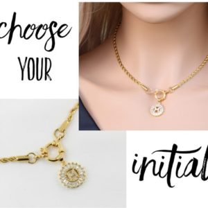 Shop Diamond Necklaces! 14k Gold Plated Rope Chain with Crystal Initial – Trendy Gold Iced Out Initial Necklace – Gold Necklace for Women – Diamond Letter Necklace | Natural genuine Diamond necklaces. Buy crystal jewelry, handmade handcrafted artisan jewelry for women.  Unique handmade gift ideas. #jewelry #beadednecklaces #beadedjewelry #gift #shopping #handmadejewelry #fashion #style #product #necklaces #affiliate #ad
