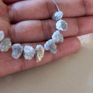 Shop Diamond Bead Shapes! White Rough Diamond Briolettes, Natural Diamond Briolette, Side Drilled, Raw Diamonds, Approx 7mm To 10mm Each, 10 Pieces, SKU-17 | Natural genuine other-shape Diamond beads for beading and jewelry making.  #jewelry #beads #beadedjewelry #diyjewelry #jewelrymaking #beadstore #beading #affiliate #ad