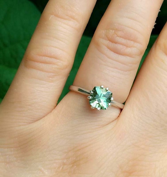 Rare Chrome Diopside Ring, Rare Gemstone, Mint Green Yakutsk Emerald, Frozen Tundra God Gem, Forest Green Chrome Diopside Jewelry #57914