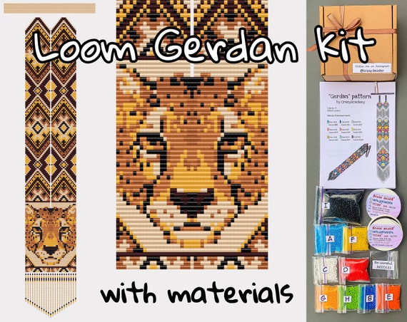 Diy Leopard Jewelry Making Kit, Bead Gerdan Kit, Diy Crafts Kit For Adults, Seed Bead Necklace, Beading Kit, Loomwork Animal Pattern