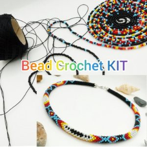 Shop Jewelry Making Kits! Diy Jewelry Making KIT "Colorful Beaded Necklace", Bead Crochet Kit Beginner, Diy Rope Jewelry Beadweaving Crafter Gift | Shop jewelry making and beading supplies, tools & findings for DIY jewelry making and crafts. #jewelrymaking #diyjewelry #jewelrycrafts #jewelrysupplies #beading #affiliate #ad
