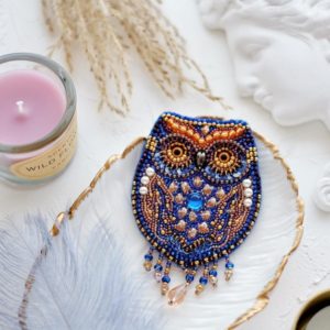Shop Jewelry Making Kits! DIY Jewelry making kit "Owl", Seed beaded brooch, Bead Embroidery Kit A12 | Shop jewelry making and beading supplies, tools & findings for DIY jewelry making and crafts. #jewelrymaking #diyjewelry #jewelrycrafts #jewelrysupplies #beading #affiliate #ad