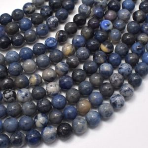 Shop Dumortierite Round Beads! Dumortierite, 6mm (6.5mm), Round Beads, 15 Inch, Full strand, Approx. 62 beads, Hole 1mm (203054008) | Natural genuine round Dumortierite beads for beading and jewelry making.  #jewelry #beads #beadedjewelry #diyjewelry #jewelrymaking #beadstore #beading #affiliate #ad