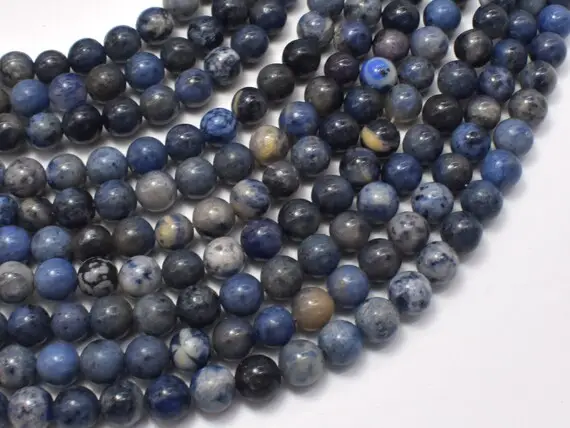 Dumortierite, 6mm (6.5mm), Round Beads, 15 Inch, Full Strand, Approx. 62 Beads, Hole 1mm (203054008)