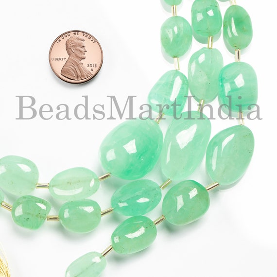 Russian Emerald Beads, Emerald Smooth Beads, Emerald Nuggets Shape Beads, Emerald Gemstone Beads, Emerald Plain Nugget Beads, Emerald
