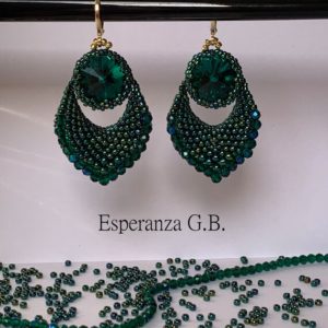 Shop Learn Beading - Books, Kits & Tutorials! Emerald Feather Earrings Tutorial, beading tutorial beading beading pattern instant download PDF beaded earrings seed bead tutorial | Shop jewelry making and beading supplies, tools & findings for DIY jewelry making and crafts. #jewelrymaking #diyjewelry #jewelrycrafts #jewelrysupplies #beading #affiliate #ad