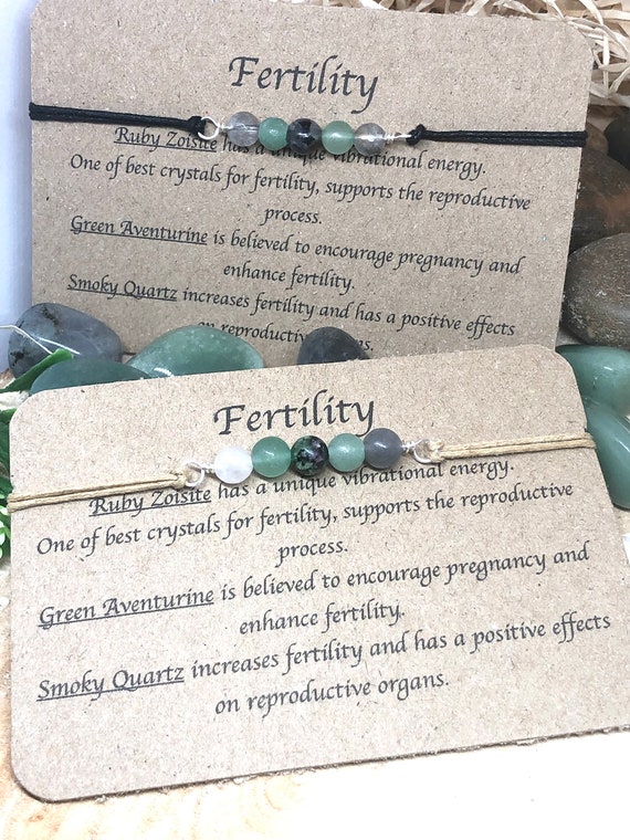 Fertility Crystal Bracelet, Aventurine, Ruby Zoisite, Smoky Quartz