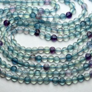 Shop Fluorite Faceted Beads! 12.5 Inch Strand, finist Quality, natural Fluorite Faceted Coins Shaped Beads. Size 4mm | Natural genuine faceted Fluorite beads for beading and jewelry making.  #jewelry #beads #beadedjewelry #diyjewelry #jewelrymaking #beadstore #beading #affiliate #ad