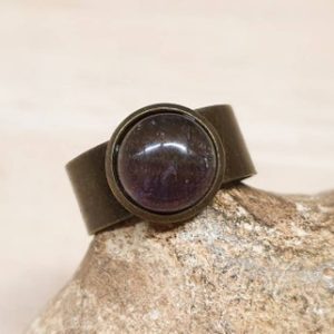 Mens Fluorite ring. Reiki jewelry uk. Adjustable ring. 10mm stone | Natural genuine Fluorite mens fashion rings, simple unique handcrafted gemstone men's rings, gifts for men. Anillos hombre. #rings #jewelry #crystaljewelry #gemstonejewelry #handmadejewelry #affiliate #ad