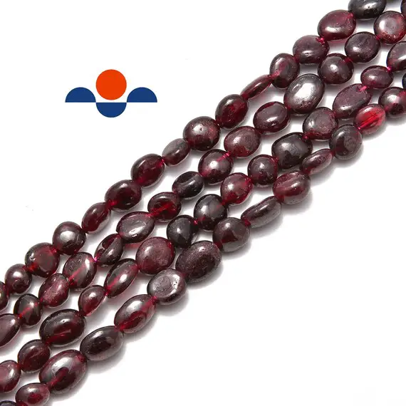 Natural Garnet Pebble Nugget Beads Size 6-8mm 15.5" Strand