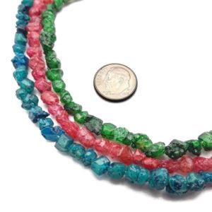 Shop Garnet Chip & Nugget Beads! Garnet Rough Pebble Nugget Beads Red/Green/Blue Size 6-7mm 15.5" Strand | Natural genuine chip Garnet beads for beading and jewelry making.  #jewelry #beads #beadedjewelry #diyjewelry #jewelrymaking #beadstore #beading #affiliate #ad