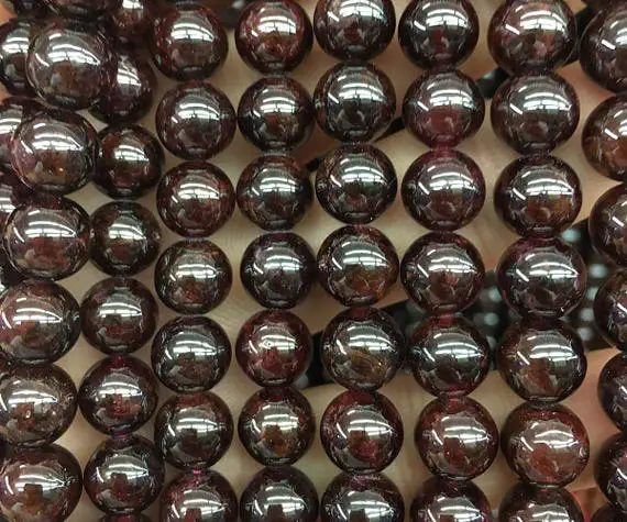 Garnet Stone Beads, Natural Gemstone Beads,  4mm 6mm 8mm 10mm 12mm 15''