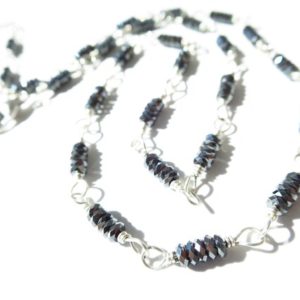 Shop Hematite Necklaces! Natural Hematite colorful Necklace Chain Argentium Silver gemstone colorful Rosary faceted Sterling Silver rhodium clasp | Natural genuine Hematite necklaces. Buy crystal jewelry, handmade handcrafted artisan jewelry for women.  Unique handmade gift ideas. #jewelry #beadednecklaces #beadedjewelry #gift #shopping #handmadejewelry #fashion #style #product #necklaces #affiliate #ad