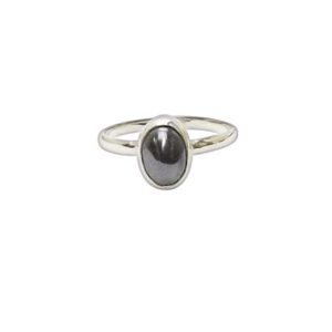 Shop Hematite Rings! Hematite and Sterling Silver Hand Crafted Ring, size 7-3/4  r775hemd3545 | Natural genuine Hematite rings, simple unique handcrafted gemstone rings. #rings #jewelry #shopping #gift #handmade #fashion #style #affiliate #ad