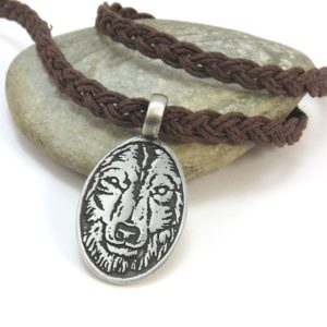 Shop Hemp Jewelry! Hemp Necklace, Wolf Pendant – Mens Husky Necklace, Hemp Jewelry with Silver Wolf | Shop jewelry making and beading supplies, tools & findings for DIY jewelry making and crafts. #jewelrymaking #diyjewelry #jewelrycrafts #jewelrysupplies #beading #affiliate #ad
