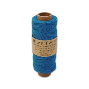 Hemp Twine, All-Natural 1MM  - Blue 225 feet, Free shipping