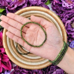 4mm Nephrite Green Jade Bracelets – Heart Chakra – No. 673 | Natural genuine Jade bracelets. Buy crystal jewelry, handmade handcrafted artisan jewelry for women.  Unique handmade gift ideas. #jewelry #beadedbracelets #beadedjewelry #gift #shopping #handmadejewelry #fashion #style #product #bracelets #affiliate #ad