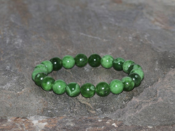 Chloromelanite Beaded Bracelet, 8mm Burma Jadeite Bracelet, Jade Maw Sit Sit, Green Jade Albite, Gemstone Bracelet, Chromium Jadeite, Gift