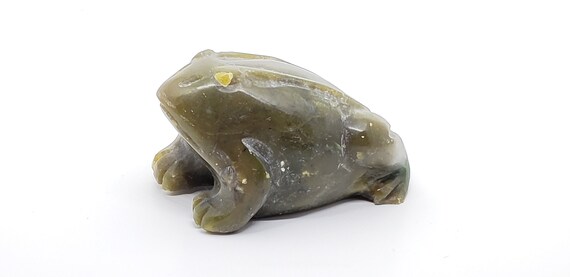 Hand Carved Jade Frog Collectors Specimen, Decorative Great For Frog Lover, Handmade Frog Sculpture, Hand Carved Natural Green Jade