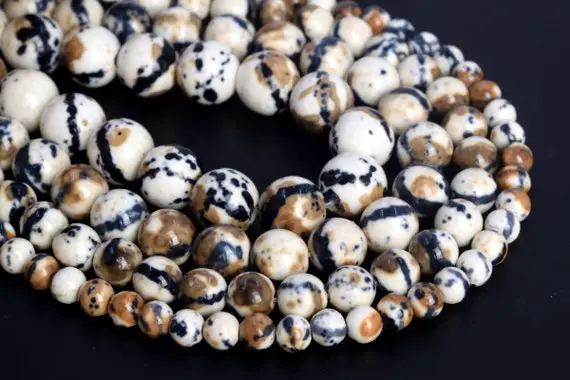 Coffee Milk Rain Flower Jade Loose Beads Round Shape 6mm 8mm 10mm 12mm