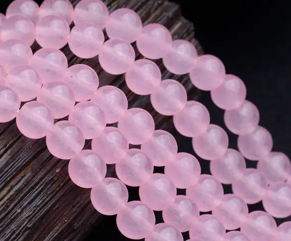 Round Light Pink Jade Beads 4mm 6mm 8mm 10mm 12mm 14mm Rose Jade 15.5" Wholesale Gemstone