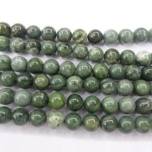 Shop Jade Round Beads! Special Offer Genuine Canada Jade 6mm / 12mm Round Natural Green Beads 15 inch | Natural genuine round Jade beads for beading and jewelry making.  #jewelry #beads #beadedjewelry #diyjewelry #jewelrymaking #beadstore #beading #affiliate #ad