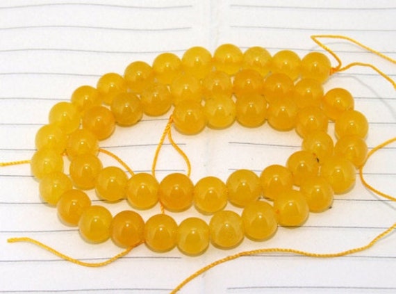 Round Yellow Jade Beads 4mm 6mm 8mm 10mm 12mm 14mm Yellolw Jade 15" Wholesale Gemstone