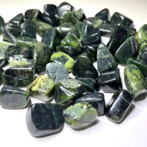 Shop Tumbled Jade Crystals & Pocket Stones! Nephrite Jade Tumbled Stones | Natural genuine stones & crystals in various shapes & sizes. Buy raw cut, tumbled, or polished gemstones for making jewelry or crystal healing energy vibration raising reiki stones. #crystals #gemstones #crystalhealing #crystalsandgemstones #energyhealing #affiliate #ad