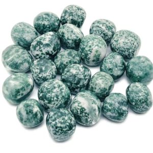 Shop Tumbled Jade Crystals & Pocket Stones! Green Dot Jade Tumbled Stone – Qinghai Jade Gemstone – Healing gemstone – Healing Stone – TU1206 | Natural genuine stones & crystals in various shapes & sizes. Buy raw cut, tumbled, or polished gemstones for making jewelry or crystal healing energy vibration raising reiki stones. #crystals #gemstones #crystalhealing #crystalsandgemstones #energyhealing #affiliate #ad