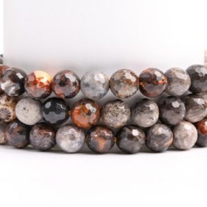 Shop Jasper Faceted Beads! Natural Multicolor Coral Fossil Jasper Gemstone Grade AAA Micro Faceted Round 6mm 8mm 10mm Loose Beads | Natural genuine faceted Jasper beads for beading and jewelry making.  #jewelry #beads #beadedjewelry #diyjewelry #jewelrymaking #beadstore #beading #affiliate #ad