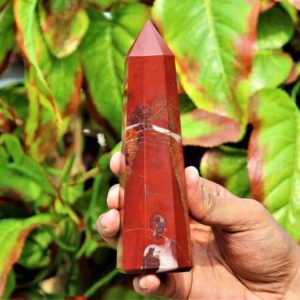 Shop Jasper Points & Wands! Large 175MM Natural Red Brecciated Jasper Stone Chakra Healing Metaphysical Meditation Aura Power 8 Faceted Obelisk Tower | Natural genuine stones & crystals in various shapes & sizes. Buy raw cut, tumbled, or polished gemstones for making jewelry or crystal healing energy vibration raising reiki stones. #crystals #gemstones #crystalhealing #crystalsandgemstones #energyhealing #affiliate #ad