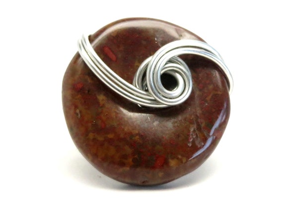 Red Jasper Ring Embrace Yourself Brecciated Stone Silver