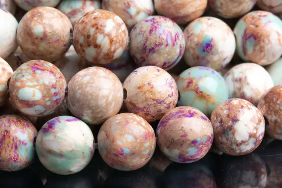 Sea Sediment Imperial Jasper Gemstone Beads 8mm White Round Aaa Quality Loose Beads (102760)
