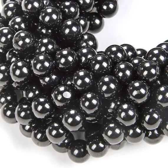 6mm Natural Organic Black Jet Gemstone Grade Aaa Round 6mm Loose Beads 15.5 Inch Full Strand (90113027-127)